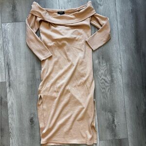 Missguided Tan Maternity Dress